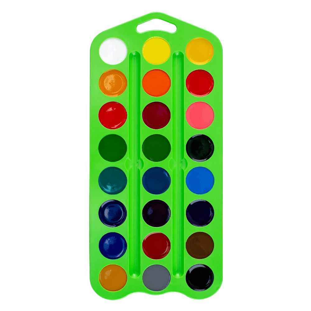 Краски акварельные "Цветик", 24 цвета, зеленый - 2