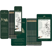 Набор карандашей чернографитных "Faber-Castell" в металлической коробке