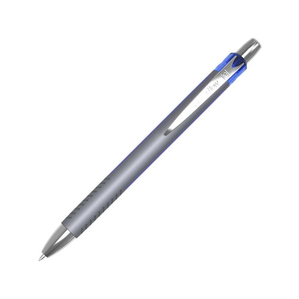 Ручка шариковая автоматическая "Butterflow Click", 0.7 мм, синий, серебристый, стерж. синий - 4