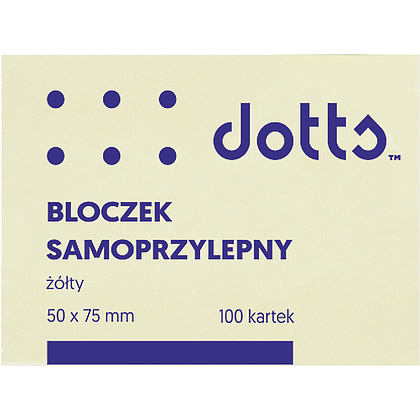 Бумага для заметок на клейкой основе "Dotts", 50x75 мм, 100 листов, желтый