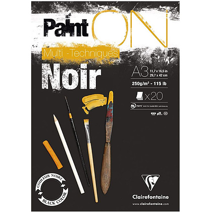 Блок-склейка "Paint'On" Noir, А3, 250 г/м2, 20 листов