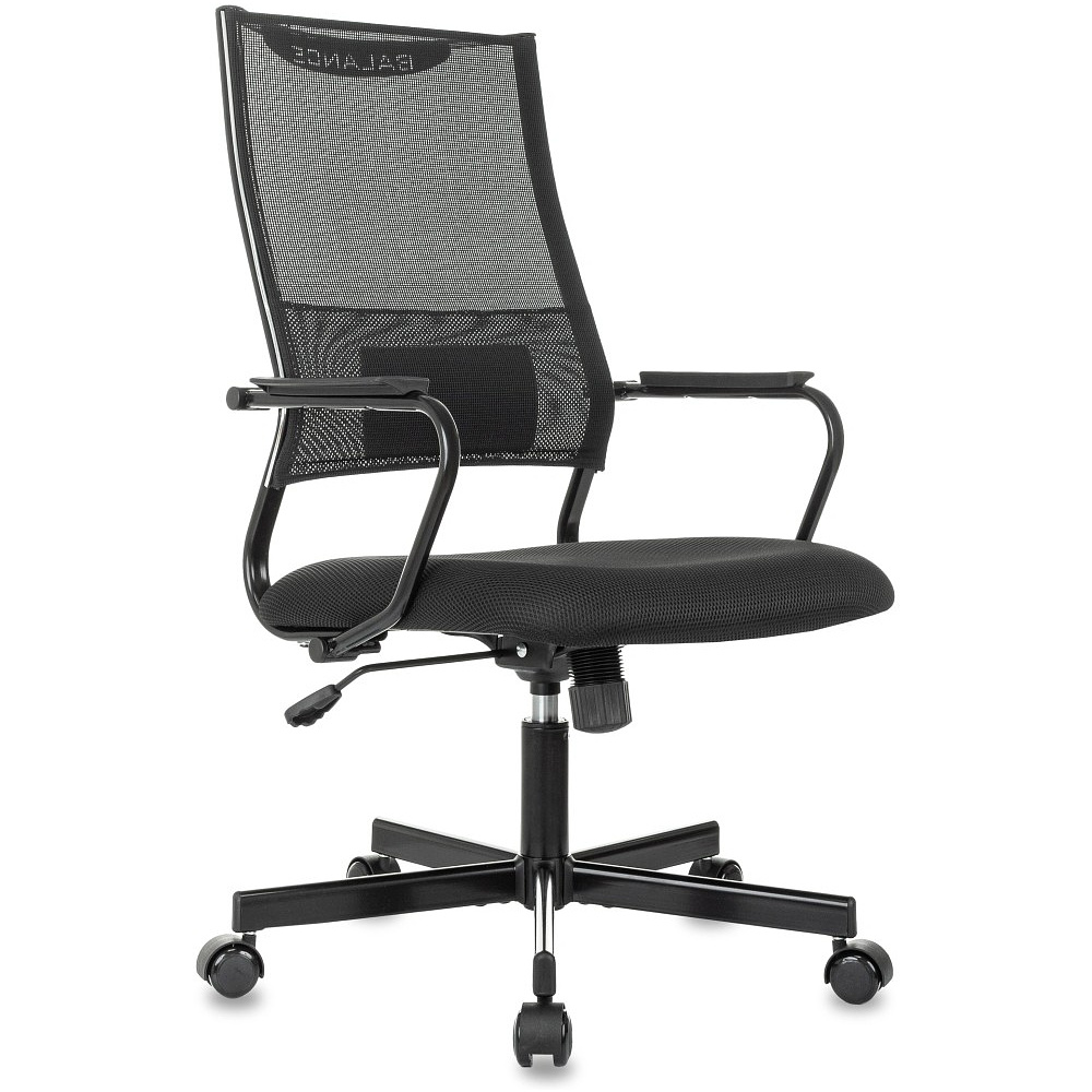 Компьютерное кресло Бюрократ CH Balance, сетка, ткань, черный, металл, черный
