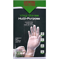 Перчатки виниловые одноразовые, р-р L, 100 шт/упак, прозрачный