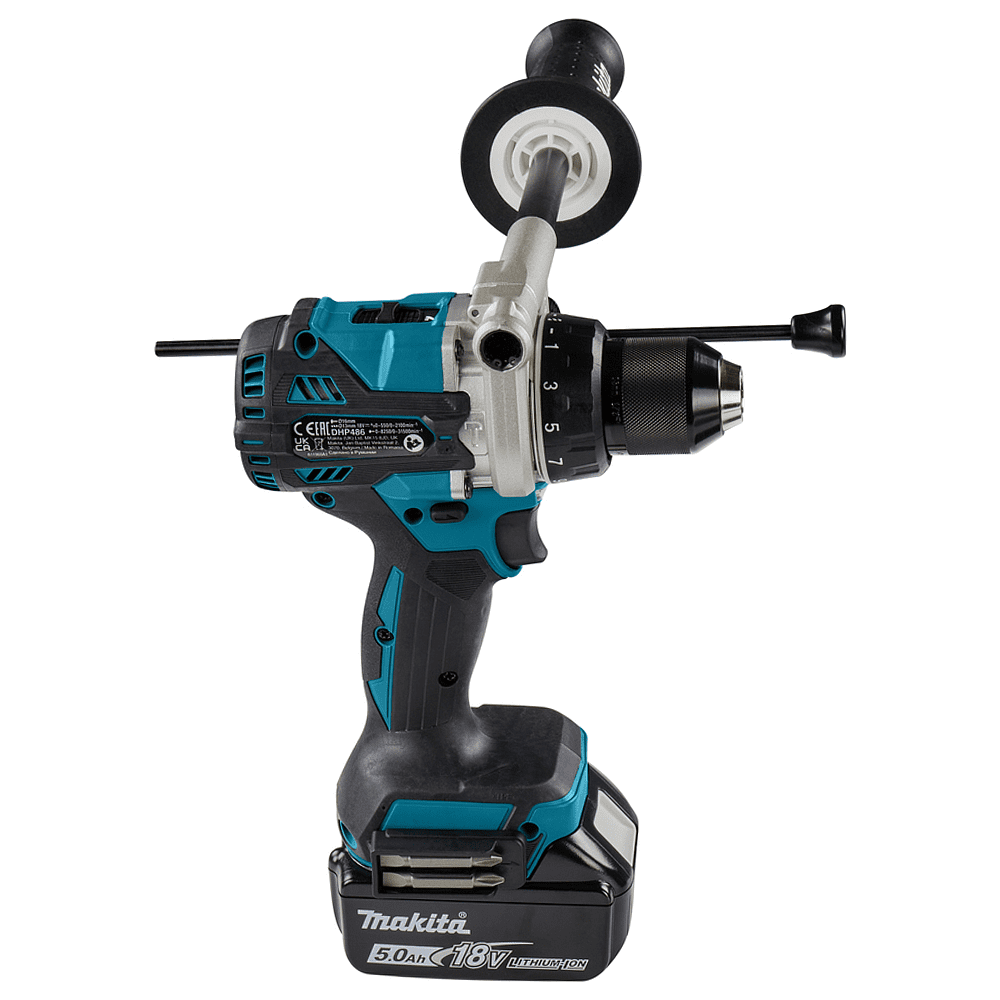 Дрель-шуруповерт аккумуляторная MAKITA DHP486RTJ, 18 В, 130 Нм, 5.0Ачx2, MakPac - 7