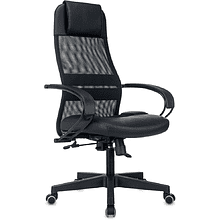 Компьютерное кресло "Бюрократ CH-NOVA LUX", сетка, экокожа, пластик, черный