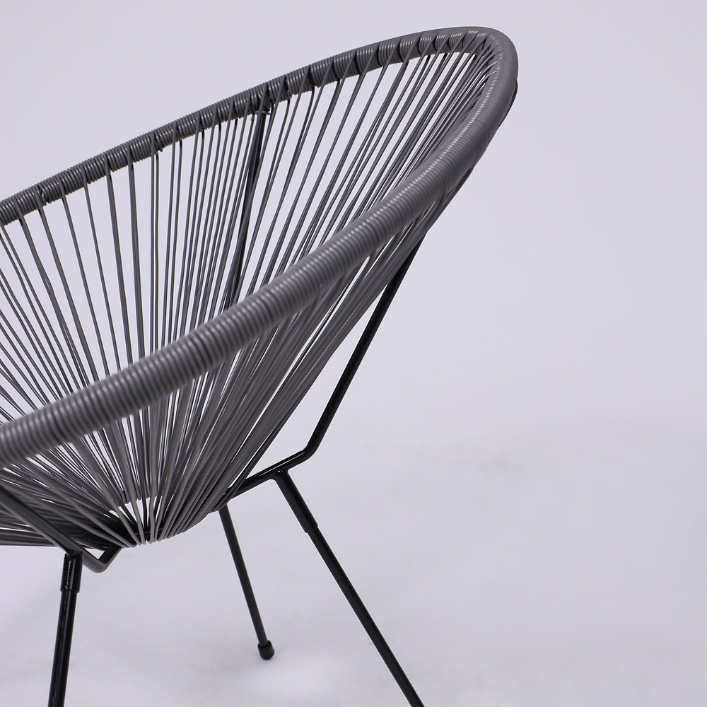 Кресло садовое AksHome RIMINI, искусственный ротанг, серый - 10