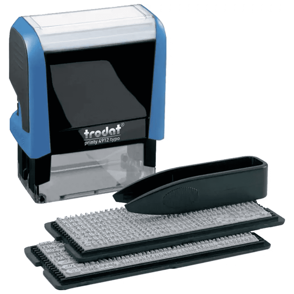 Самонаборный четырехстрочный штамп "Trodat Printy 4912", синий