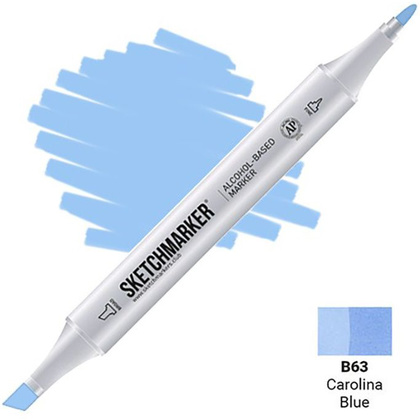 Маркер перманентный двусторонний "Sketchmarker", B63 синяя каролина