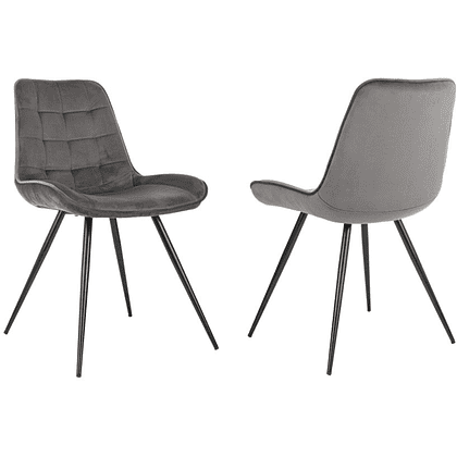 Стул Бюрократ "CH-K2_2", ткань, темно-серый, металл, комплект 2 штуки