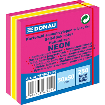 Бумага для заметок "Donau", 50x50 мм, 250 листов, розовый