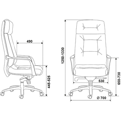 Кресло для руководителя Бюрократ DAO, кожа, коричневый - 13