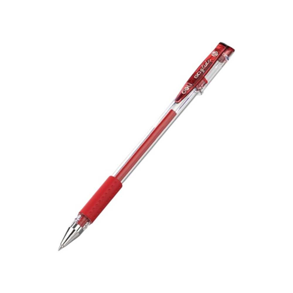 Ручка гелевая "Go Glide", 0.5 мм, прозрачный, стерж. красный