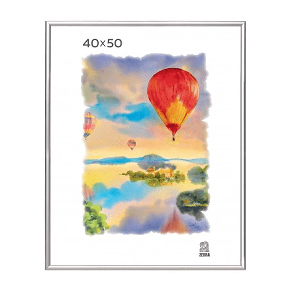 Фоторамка Zebra, 40х50 см, алюминий, со стеклом, серебристый