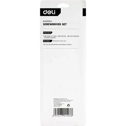 Набор отверток Deli YS EDL620004, 4 шт, SL5x100, SL6x150, PH1x100, PH2x150, черный, желтый - 3