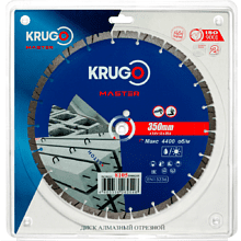 Круг алмазный по бетону Krugo Master, 350х25.4 мм, сегментный