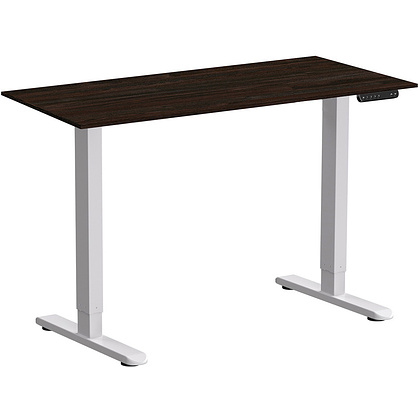 Стол с электроприводом WellDesk Prime 1300x675х18 белый/дуб термо черно-коричневый (9191462+9178193)