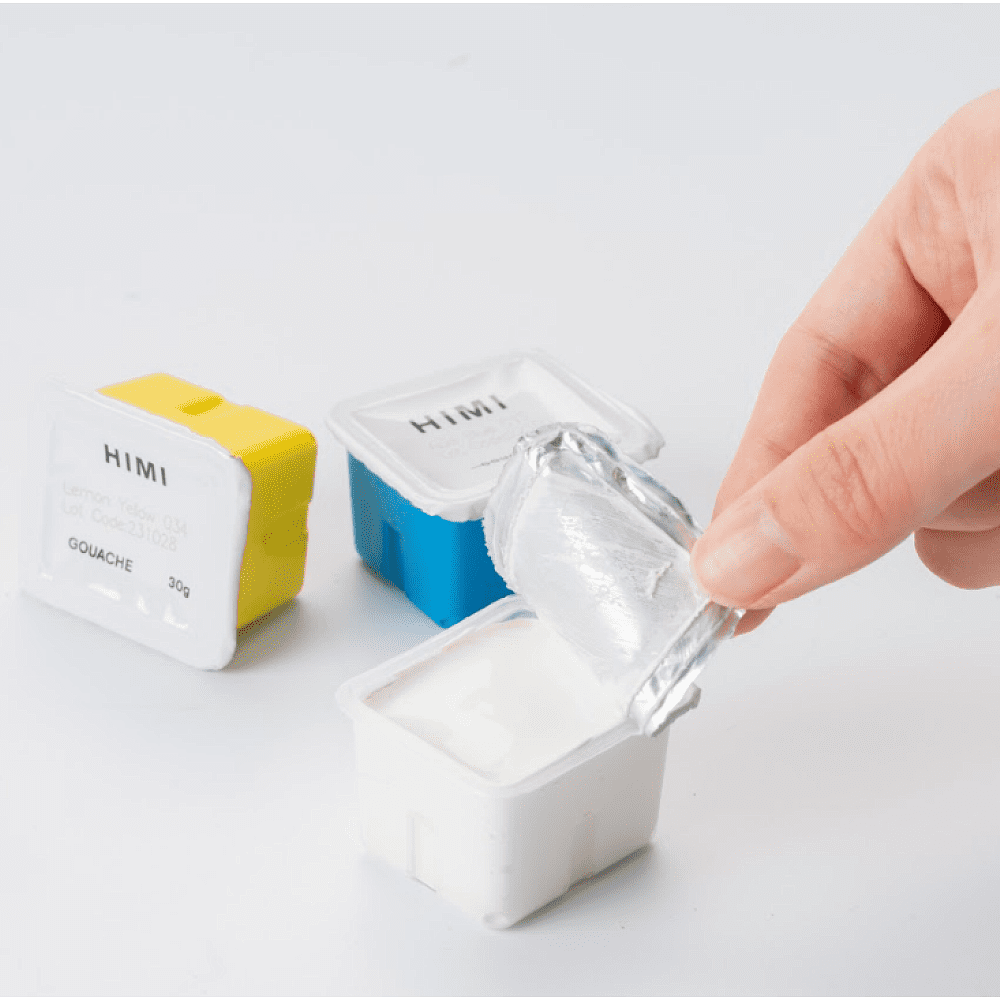 Краски гуашевые "Himi Jelly Cup", белила титановые, набор рефилов 4 шт., 30 мл. - 5