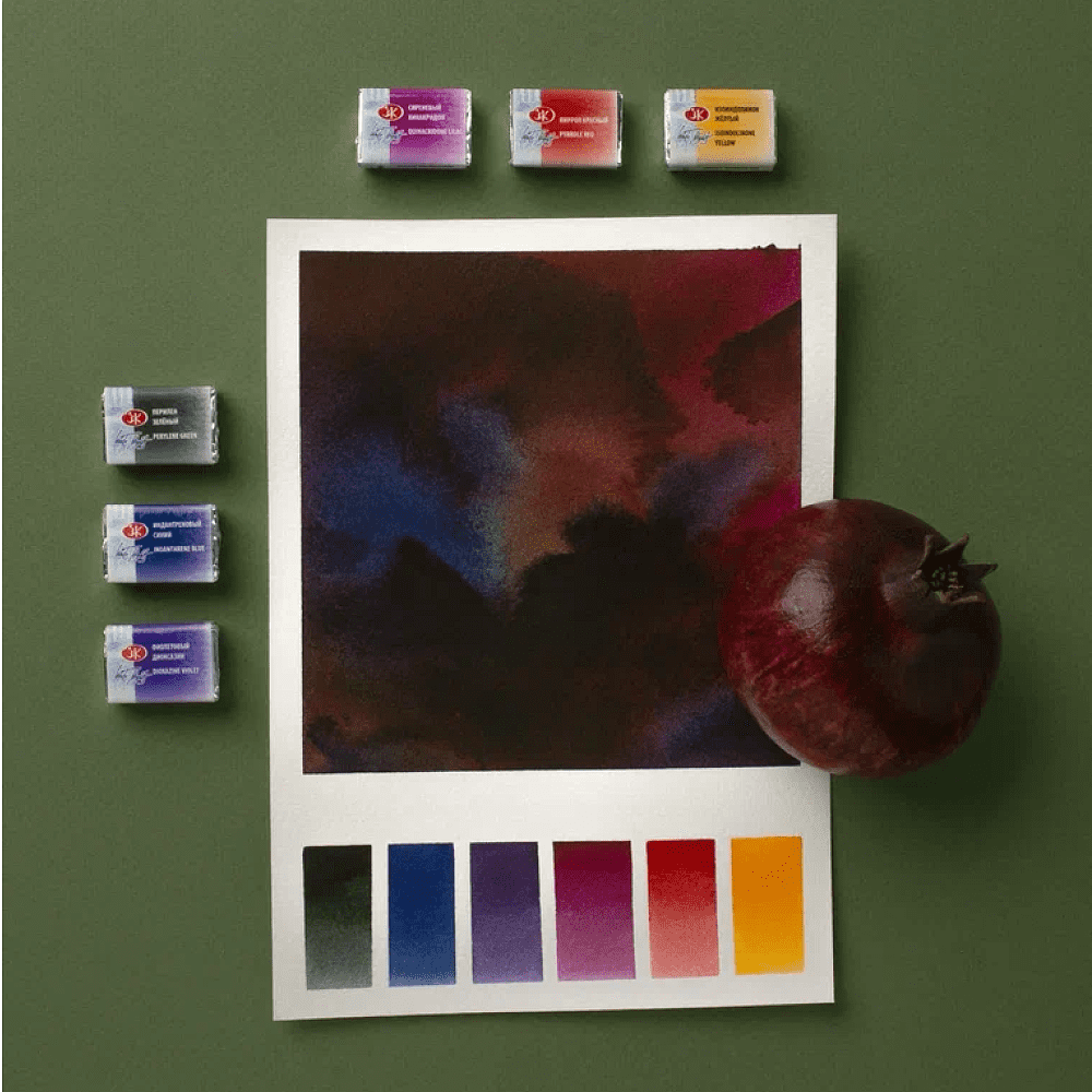 Краски акварельные "Белые ночи Ботанический атлас", набор 12 цветов, кюветы - 10