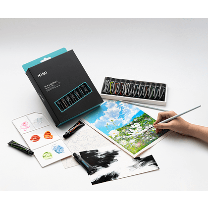 Краски акриловые "Himi.New vision", 12 цветов, тубы - 7