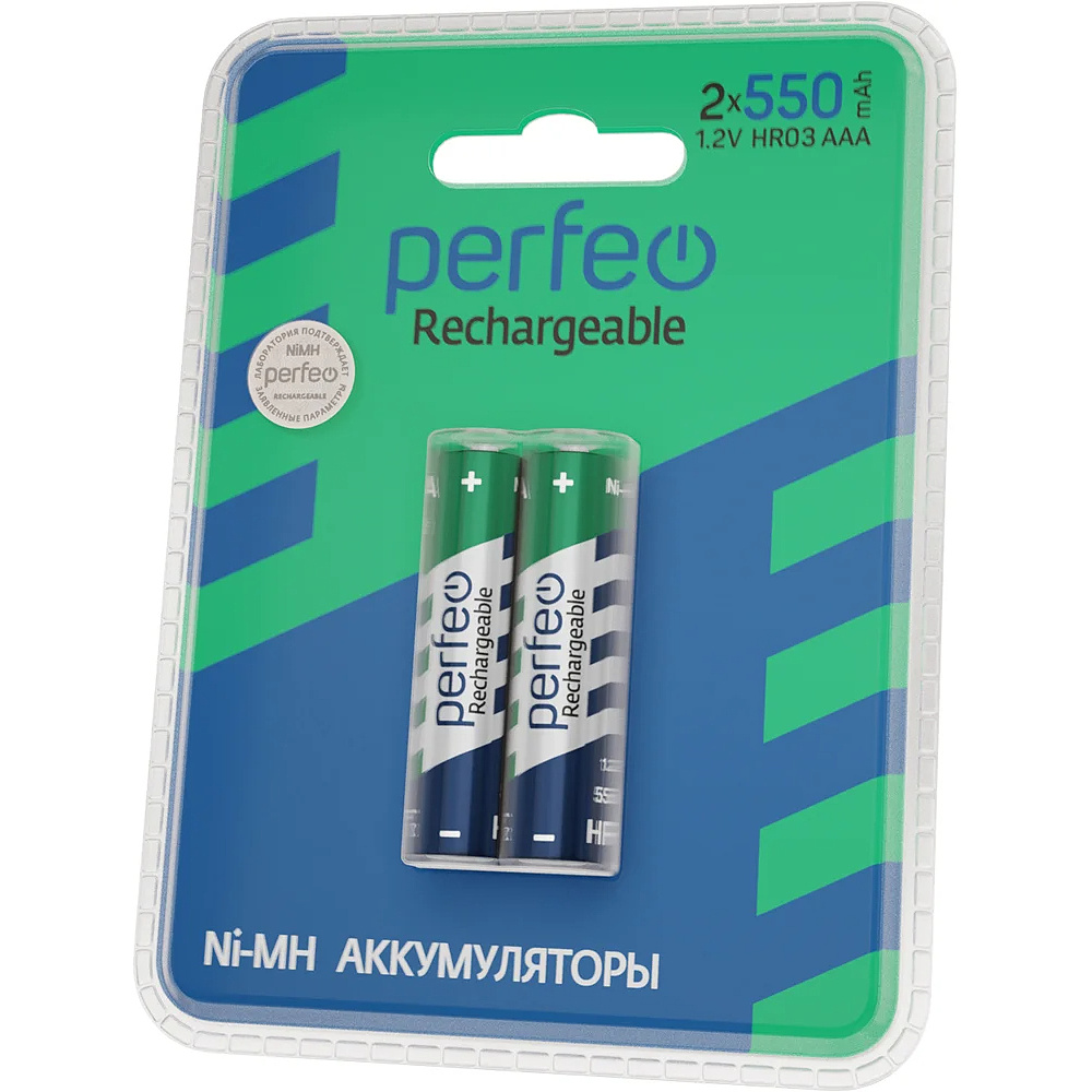 Аккумуляторные батарейки Perfeo AAA550mAh/2BL, 2 шт. - 2