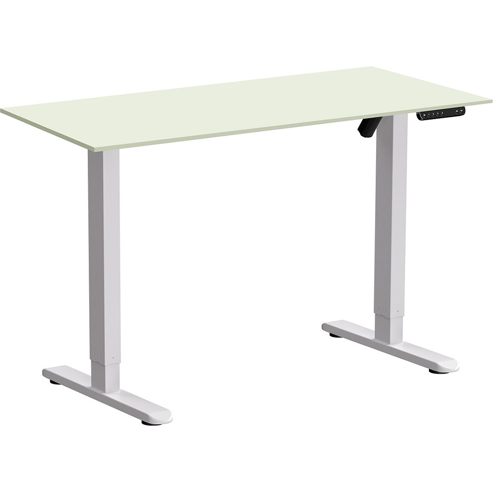 Стол с электроприводом WellDesk Basic 1200x675х18 белый/белый альпийский (9191460+9197776)