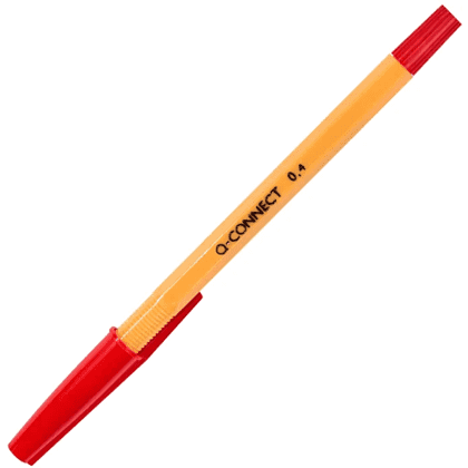 Ручка шариковая "Q-Connect", 0.4 мм, желтый, стерж. красный
