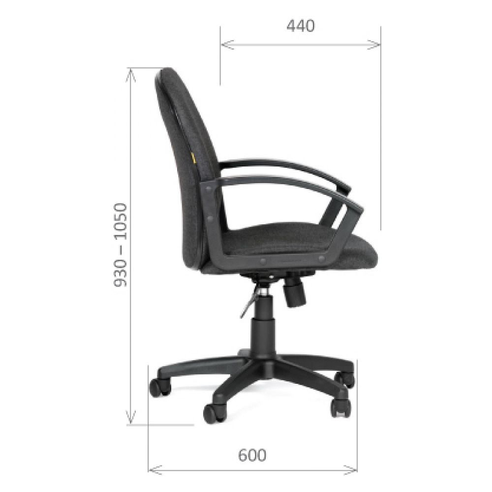 Кресло для персонала "Chairman 681", ткань, пластик, черный - 4
