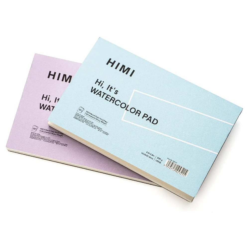 Блок-склейка бумаги для акварели "Himi", 14х21,5 см, 300 г/м2, 20 листов, голубой - 3