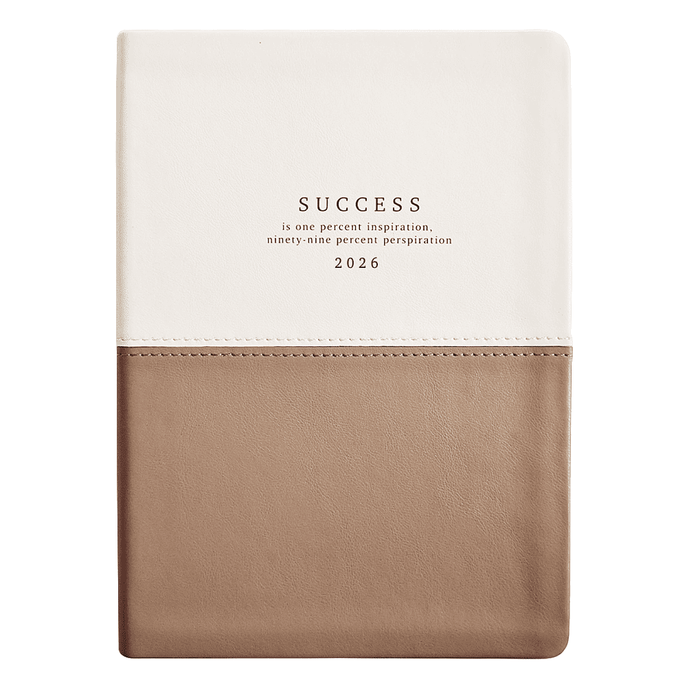 Ежедневник датированный "Success" на 2026 год, А5, 352 страницы, белый, бежевый