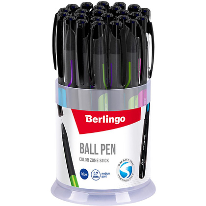 Ручка шариковая "Berlingo Color Zone stick", 0.5 мм, ассорти, стерж. синий - 3