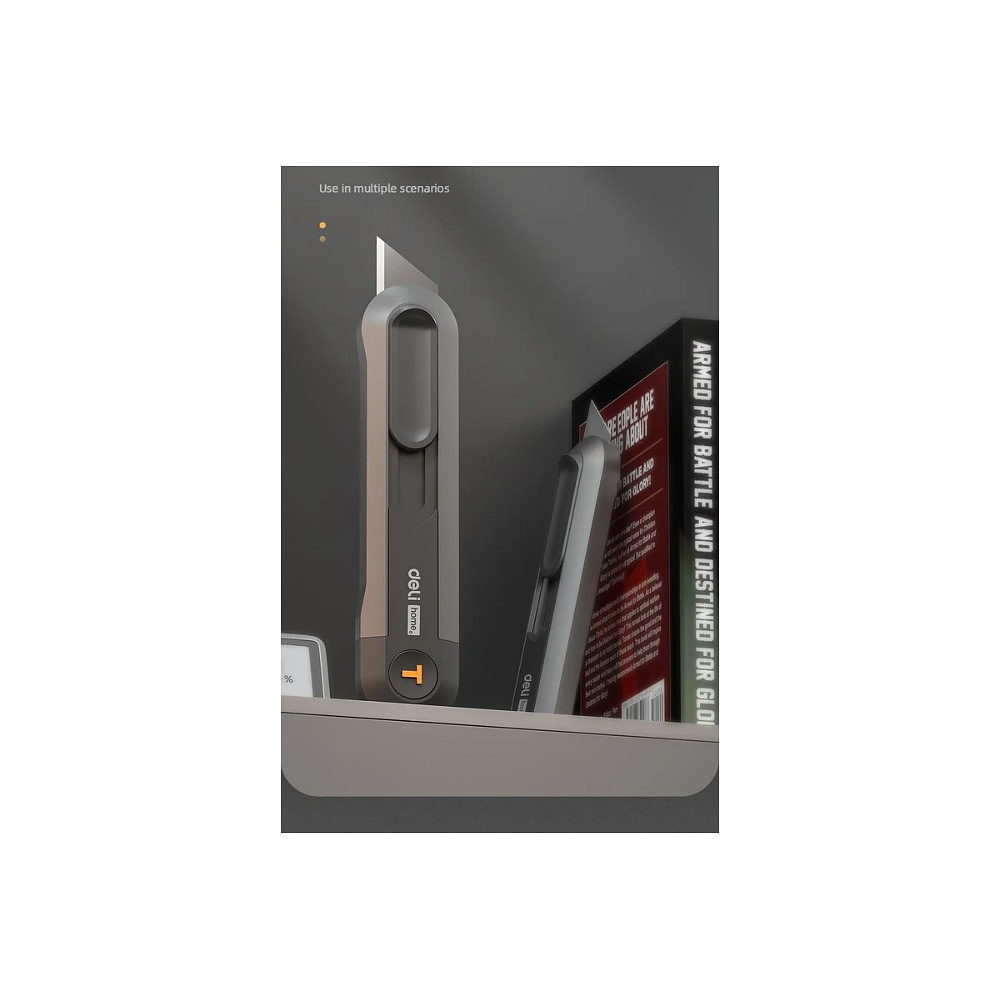 Набор ножей строительных Deli HS EHT4003, 3 шт (ножи 9мм/18мм/трапеция), Soft Touch, черный - 6