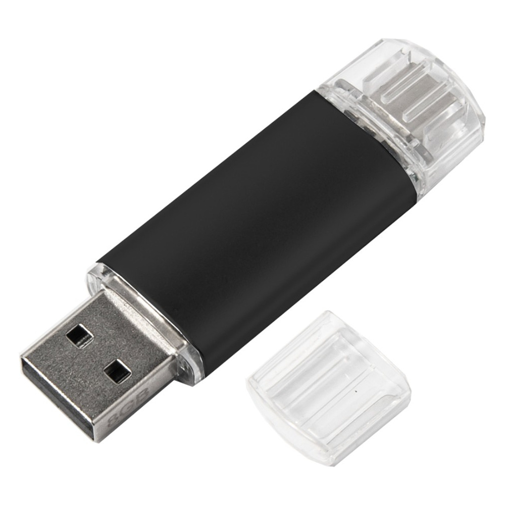 USB Flash накопитель 2.0 "Assorti", 8 Gb, OTG/Type-C, черный - 2