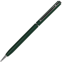 Ручка шариковая автоматическая "Slim 1100", 1.0 мм, зеленый, серебристый, стерж. синий
