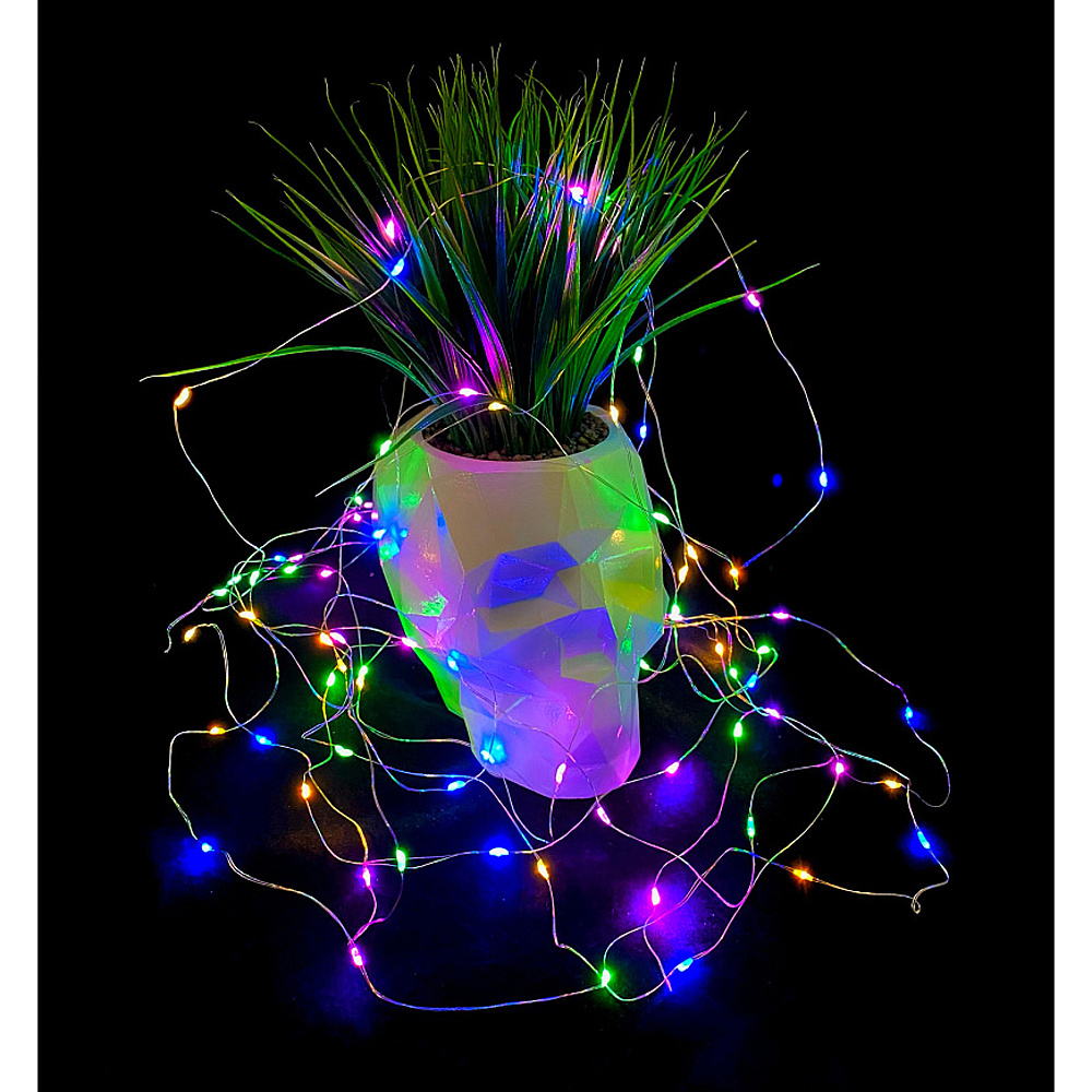 Гирлянда LED "Нить" с насадками "Роса", 10 м, разноцветный