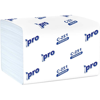 Салфетки бумажные PROtissue, 16х21см, 2 слоя, белый, 200 листов, 100% целлюлоза - 2