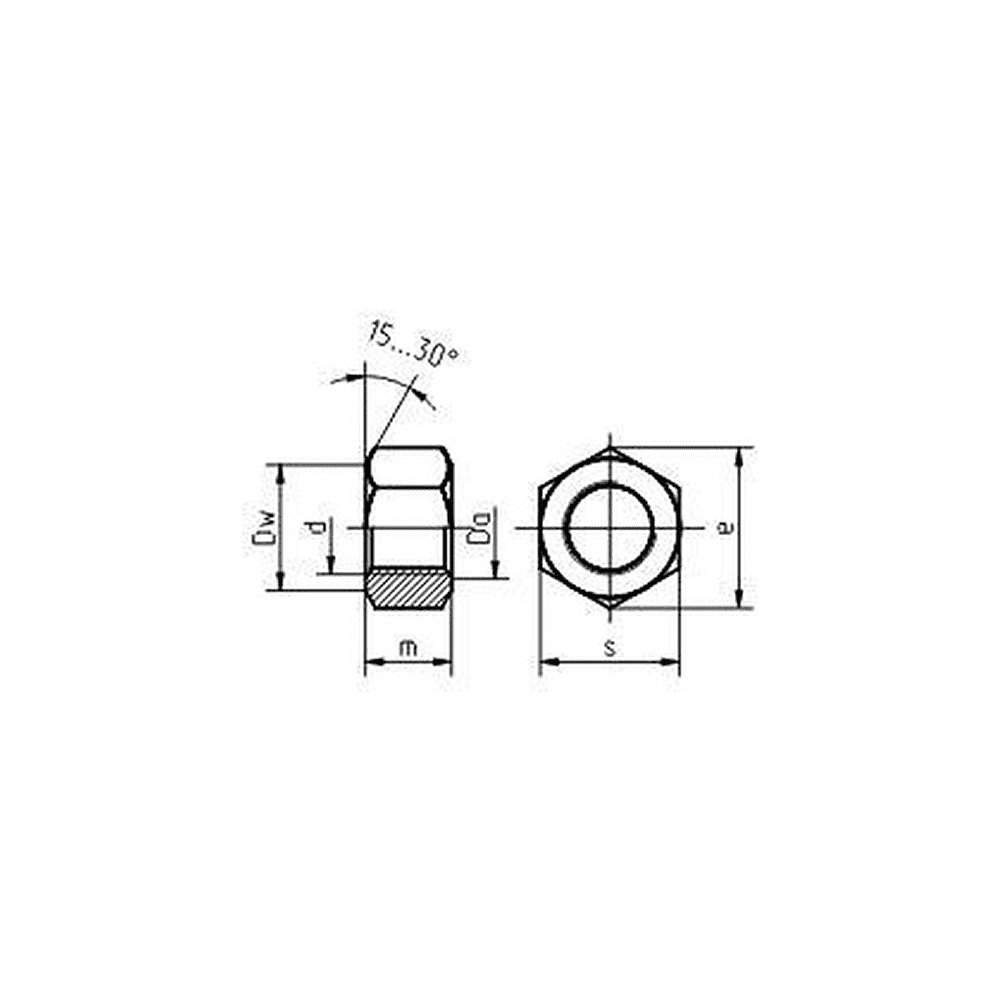 Гайка шестигранная М10, DIN 934/ГОСТ 5927-70, цинк, 5 кг - 2