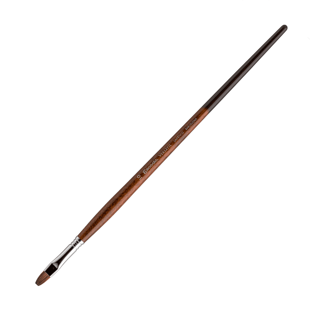 Кисть "Escoda Versatil Brush L/H", синтетика, темно-коричневый, плоская, №10