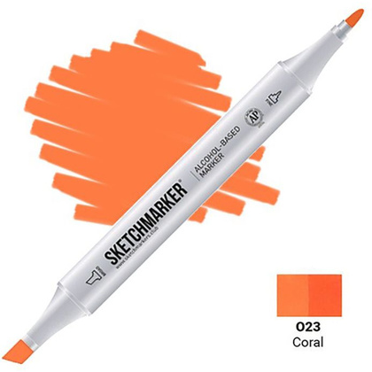 Маркер перманентный двусторонний "Sketchmarker", O23 коралловый