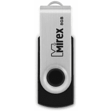 USB Flash накопитель 2.0 8 Gb SWIVEL BLACK, пластик, металл