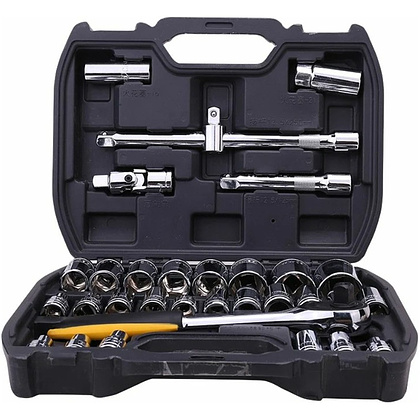 Набор головок торцевых Deli YS 32 EDL1032, 32 предмета, кейс, черный