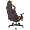 Кресло игровое Бюрократ "Knight Outrider", экокожа, металл, черный, оранжевый, ромбик - 4