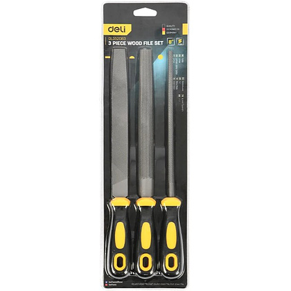 Набор напильников Deli YS EDL352083, 3 шт, 200 мм, черный, желтый - 6