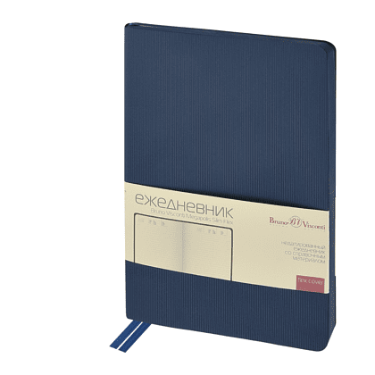 Ежедневник недатированный «Megapolis Slim flex», А5, 256 страниц, темно-синий, срез темно-синий