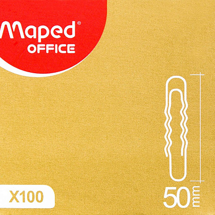 Скрепки гофрированные Maped, 50 мм, 100 шт, серебристый - 3