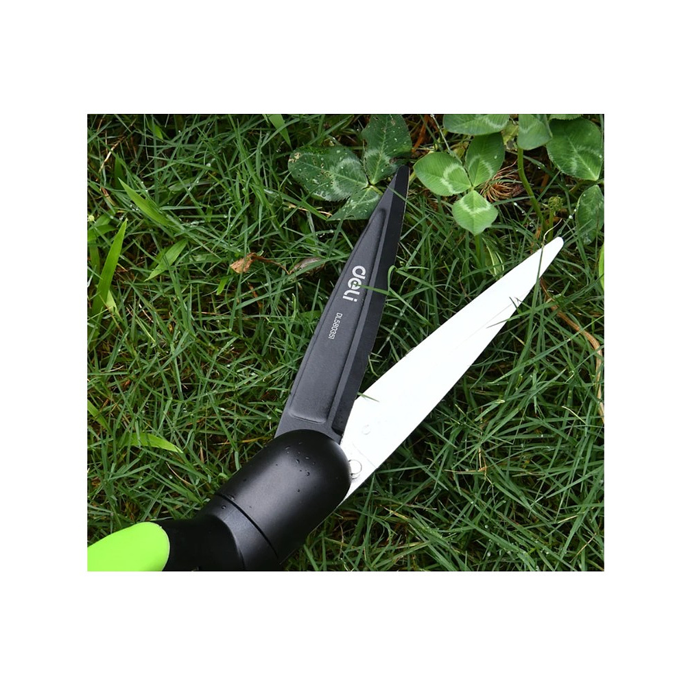 Ножницы газонные поворотные Deli GS EDL580351, пружина, тефлон, 340 мм., черный, зеленый - 13