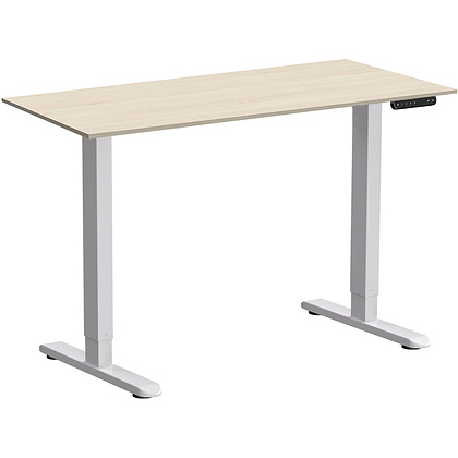 Стол с электроприводом WellDesk Prime 1300x675х18 белый/сосна аланд полярная (9191462+9072455)