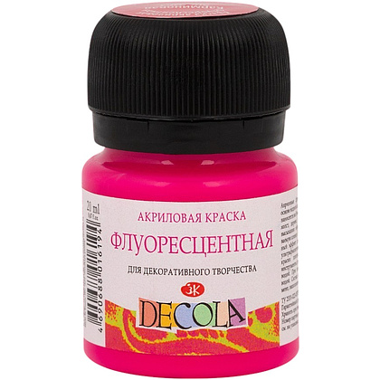 Краска акриловая неон "Декола", 319 карминовая, 20 мл., банка
