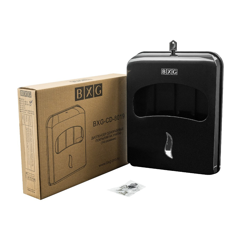 Диспенсер BXG-CD-8019В для бумажных покрытий на унитаз, черный - 2