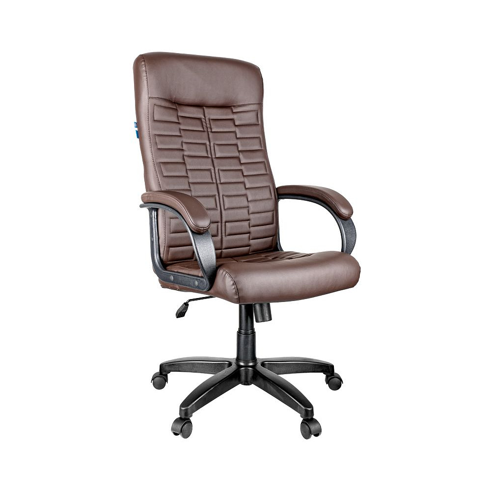 Кресло для руководителя Helmi "HL-E80 Ornament", экокожа, пластик, коричневый
