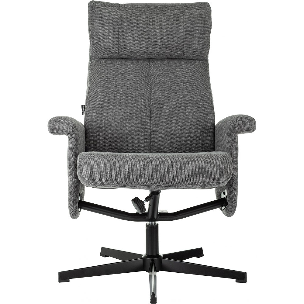 Кресло мягкое Бюрократ Baron, ткань, серый, металл, с пуфом - 3